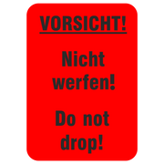 Verpackungskennzeichnung - Vorsicht! Nicht werfen DE/ENG
