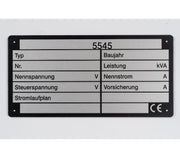 Maschinen Typ Schild 105x52mm